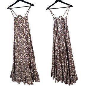 Fashion Brand Company Paisley Maxi Dress in Brown and Cream